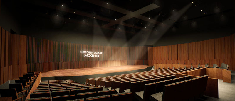 conceptual image of auditorium with curtain and seats